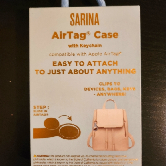 Apple Air Tag Case w/Keychain Blue - Picture 4 of 7